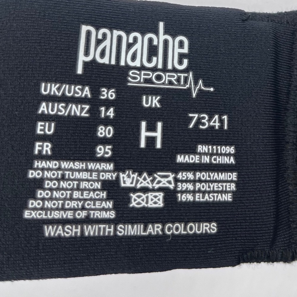 Panache Boundless Padded‎ Wireless Sports Bra Women 36H Black Purple 7341 Active - Picture 3 of 5